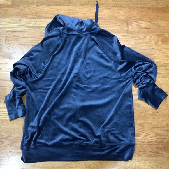 Aerie Offline After Party Velour Jacket Blue Velvet Zip Up Large⭐️ - Picture 4 of 8